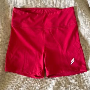 DoYouEven Red High-Waisted Biker Shorts